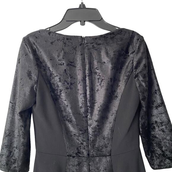 Black Halo Crushed Velvet Square Neck NWTs size 2 Sheath Straight Dress - Picture 8 of 8